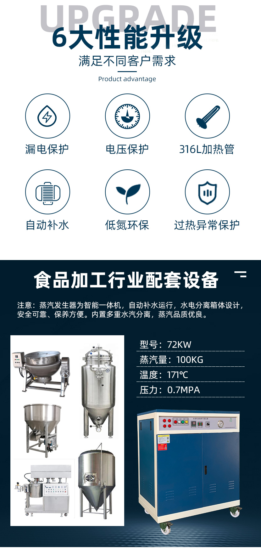 蒸汽發(fā)生器<a href='http://www.jbmp3battery.com/gonye/272.html' target='_blank'><u>食品加工</u></a>用